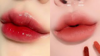 Best Korean Lipstick Tutorial Compilation 🥀🔥How to do Korean Gradient Lips For beginners [upl. by Atinor]