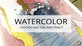 watercolor painting doodling on abstract [upl. by Lathrop]