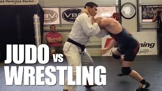 Judo vs Freestyle Wrestling ✓ Awesome Grappling [upl. by Enailil]