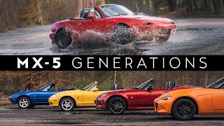 The Ultimate Mazda MX5 Generations Review amp ShootOut [upl. by Reyaht]