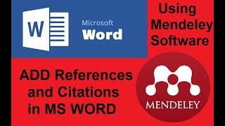 How to add references in Microsoft word MS WORD using Mendeley Software Step by Step Tutorial [upl. by Duong683]