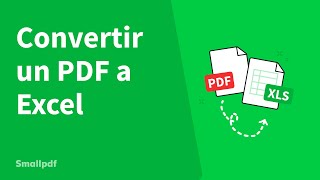 Cómo convertir un PDF a Excel Online  Smallpdf [upl. by Rramal383]