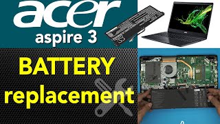 Acer Aspire 3 N19c1 laptop Battery Replacement guide [upl. by Adiesirb]