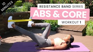 RESISTANCE BAND WORKOUT  ABS amp CORE  HOME WORKOUT  10 MINUTES [upl. by Eltsirk900]