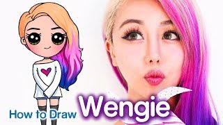 How to Draw Wengie Easy Chibi  Famous Youtuber [upl. by Greyso]