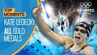 Katie Ledecky  ALL Gold Medal Races  Top Moments [upl. by Dickie]