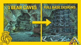 TOP 3 Bear Caves W FULL Base Designs  The Center  ARK Survival Evolved [upl. by Noiraa]