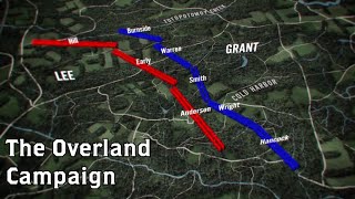 The Wilderness to Cold Harbor Grants Overland Campaign Animated Battle Map [upl. by Enyehc954]