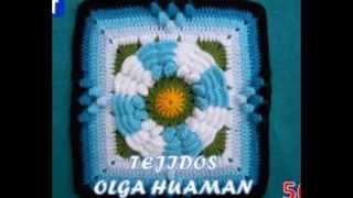 Cuadrados y muestras tejidas a crochet para colchas de cama [upl. by Issac]