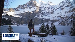 Oeschinensee en hiver  Le plus beau lac de montagne des Alpes [upl. by Bonny462]