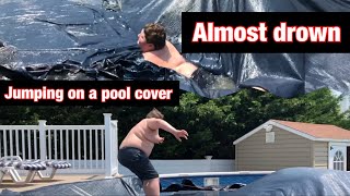 FAT KID jumps on POOL COVER [upl. by Dowell]