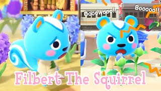 Filbert The Squirrel Lazy Villager Animal Crossing New Horizons ACNH [upl. by Nahej]