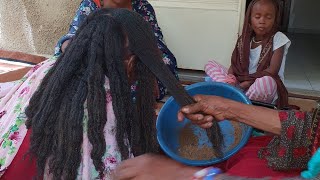 Chébé powder application on type 4 hair [upl. by Tehr]