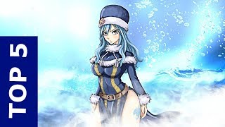 Top 5 Epic Juvia Moments From Fairy Tail [upl. by Massab]