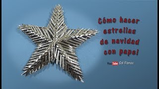 Cómo hacer estrellas de navidad con papel  How to make christmas stars with paper [upl. by Ylla811]