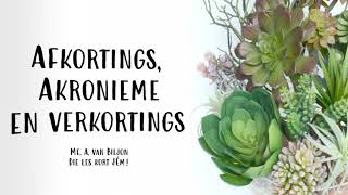 Afkortings akronieme en verkortings [upl. by Sondra]