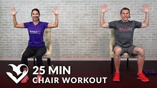 25 Min Chair Exercises Sitting Down Workout  Seated Exercise for Seniors Elderly amp EVERYONE ELSE [upl. by Ahsiloc]