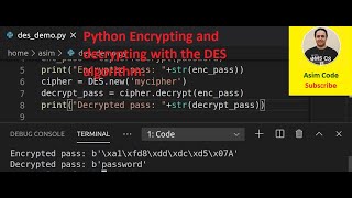 Python Encrypting and decrypting with the DES algorithm [upl. by Inessa387]