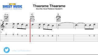 Thaarame Thaarame  Kadaram Kondan  Guitar TAB [upl. by Ralyks922]