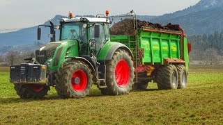 Miststreuen 2016 Fendt 828 VARIO S4  Strautmann Streublitz VS 2004 [upl. by Nessy272]