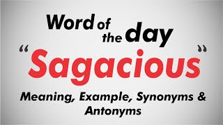 Word of the Day I Sagacious I Meaning Pronunciation Example Synonyms Antonyms I Vocab Builder [upl. by Ahsiym]