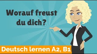 Deutsch lernen A2 B1  Verben mit festen Präpositionen  Fragewörter Pronominaladverbien Teil 2 [upl. by Jeni513]