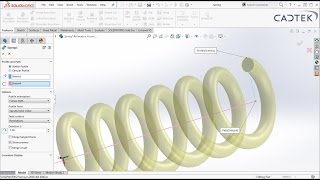 SolidWorks  How to model a Dynamic Spring [upl. by Neemsaj]