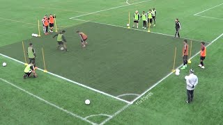 1vs1 Dribbling Soccer Drill  Attacking amp Defending Exercises [upl. by Noslrac]