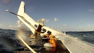 Cessna Engine Failure and Ditching in Ocean Filmed From Inside HD [upl. by Noramac]