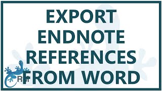 EndNote how to export references from a Microsoft Word document [upl. by Artimed]