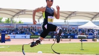 Blade Runners artificial legs controversial at Olympics [upl. by Atneciv]