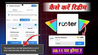 Rooter App Free Fire Max Diamonds Redeem Problem Solved  Rooter App Se Diamonds Kaise Le 2025 [upl. by Ennaeel]