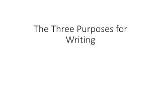 The Three Purposes for Writing [upl. by Jarrell563]