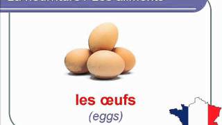 French Lesson 28  FOOD VOCABULARY  NOURRITURE  ALIMENTS Vocabulaire  Alimentos en francés [upl. by Nedroj]