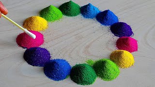 1461 Satisfying video  Navratri Rangoli design  Rangoli for Diwali design  Sand art [upl. by Samuel]