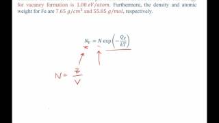 Materials science vacancies example problem [upl. by Anuaf]