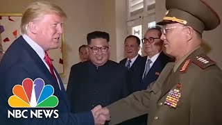 President Donald Trump Salutes North Korean General In State Media Footage  NBC News [upl. by Llenyr587]