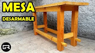 COMO HACER MESA DE MADERA DESARMABLE HOW TO CREATE A WOODEN TABLE [upl. by Caundra27]