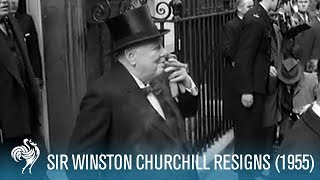 Sir Winston Churchill Resigns 1955  British Pathé [upl. by Elletse]