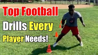 18 Football Drills Every Football Player Needs FULL WORKOUT [upl. by Hochman]