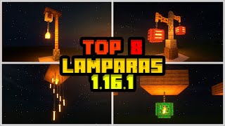 TOP 8 LAMPARAS de DECORACIONES para TU CASA DE MINECRAFT 1161  SrBaiteos [upl. by Maible483]