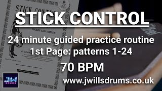 Stick Control Page 1 24 minute guided practice routine 70bpm [upl. by Lenka]