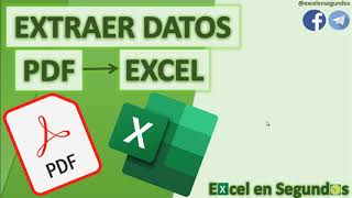 Como extraer datos desde PDF a EXCEL Solo para Office 365  Tutorial [upl. by Anaerda]