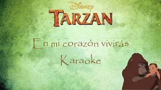 En mi corazón vivirás  Phil Collins  Tarzan  Karaoke 💚🦍 [upl. by Swor378]