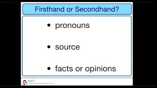 Firsthand and Secondhand Accounts  4th Grade Reading  eSpark Instructional Video [upl. by Eatnoid]