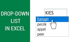 Dropdown list of vervolgkeuzelijst in excel [upl. by Buchanan]