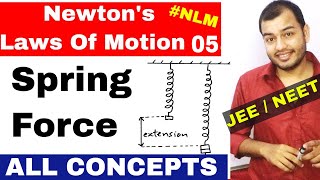 11 Chap 5  Laws Of Motion 05  Spring Force  Spring Numericals JEE mains NEET All concepts [upl. by Attekahs]