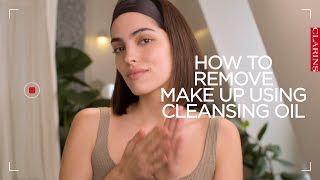 How to remove makeup using a cleansing oil  Clarins [upl. by Rhoades]