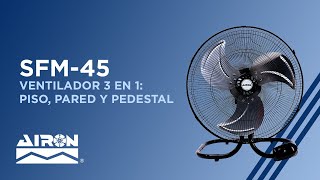 Ventilador 3 en 1 Airon SFM45 pedestal piso y pared [upl. by Tiebold]