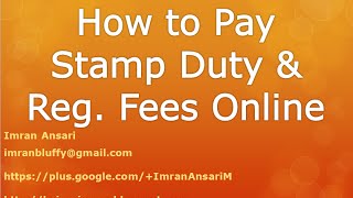 How to pay Stamp duty and Registration fees online [upl. by Laon560]